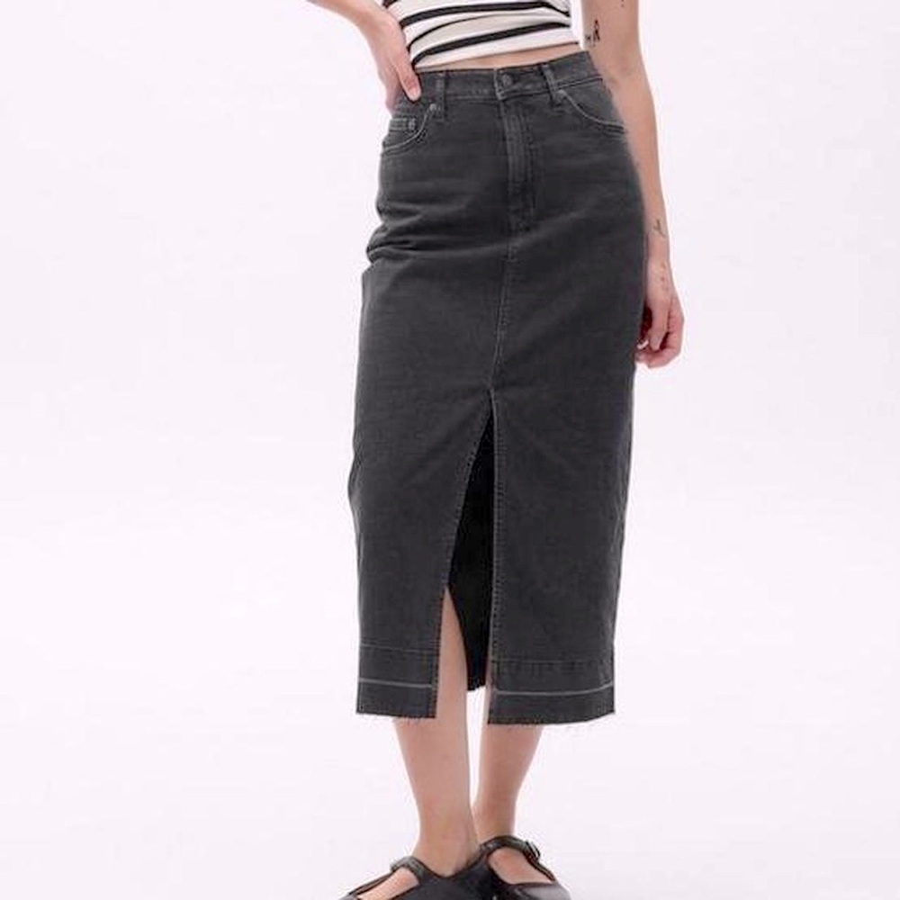 Madewell Classic Black Denim Skirt.